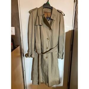 Vintage Burberry 52 Long Trench Coat w/ Removable Liner